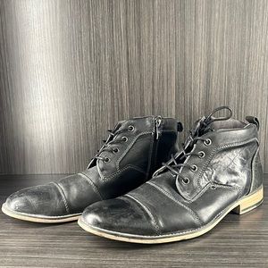 STEVE MADDEN MENS ZIP AND LACE LOW CUT BOOTS